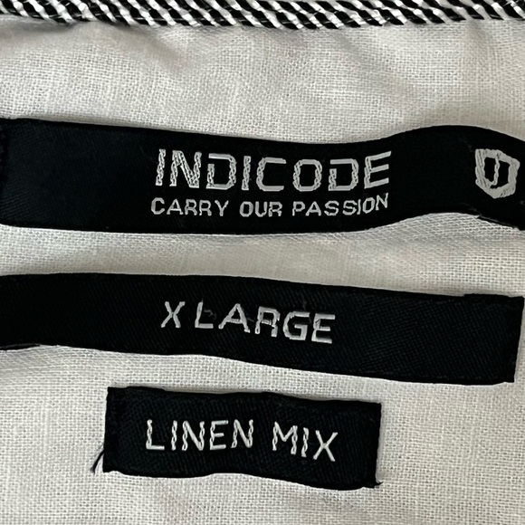 INDICODE INGlobe White Linen Blend Mens Shirts XL beach Preppy Modest Mature - Picture 6 of 7